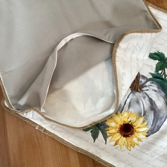 Loving Kindness Pillow Covers - BLESSED Fall Sunflower White Pumpkin Vines - Picture 3 of 4